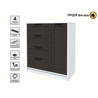 Тумба Тренд КТ-Т90 (Белый платинум ЛДСП/ Дуб английский ЛМДФ) Ш900 В1020 Г451